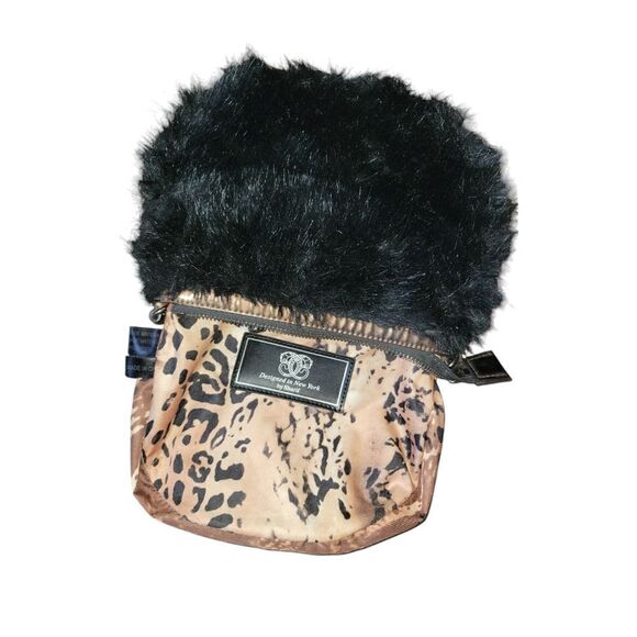 SHARIF Black Faux Fur Handbag Crossbody Handbag 2000s - Picture 5 of 11